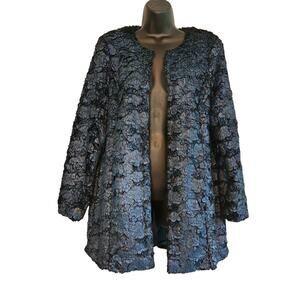 Yest faux fur car coat teal size 10 unworn
